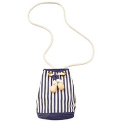 Yves Saint Laurent  Rive Gauche Nautical Stripe Drawstring Bag