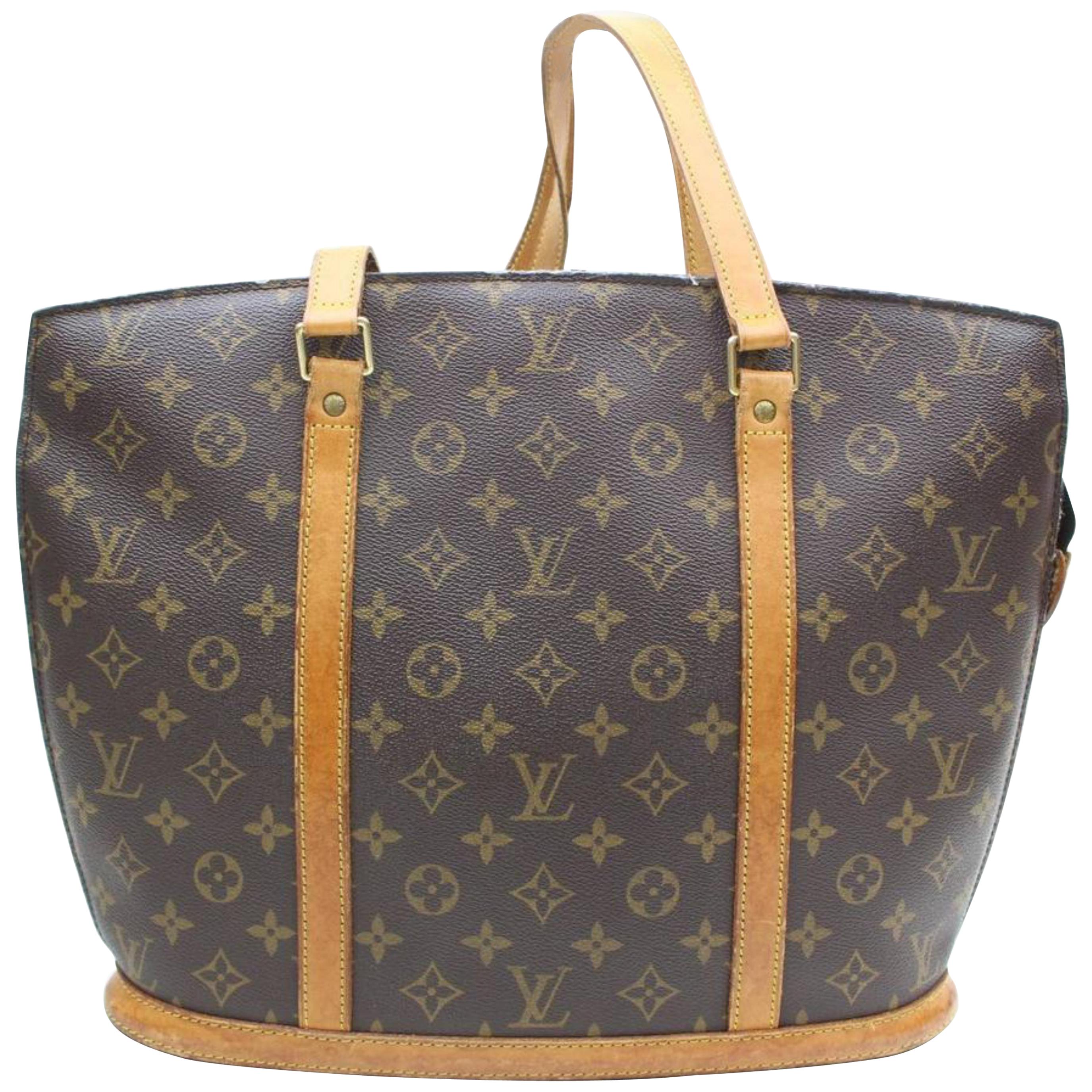 Louis Vuitton Babylone Monogram Zip 869680 Brown Coated Canvas Tote For Sale