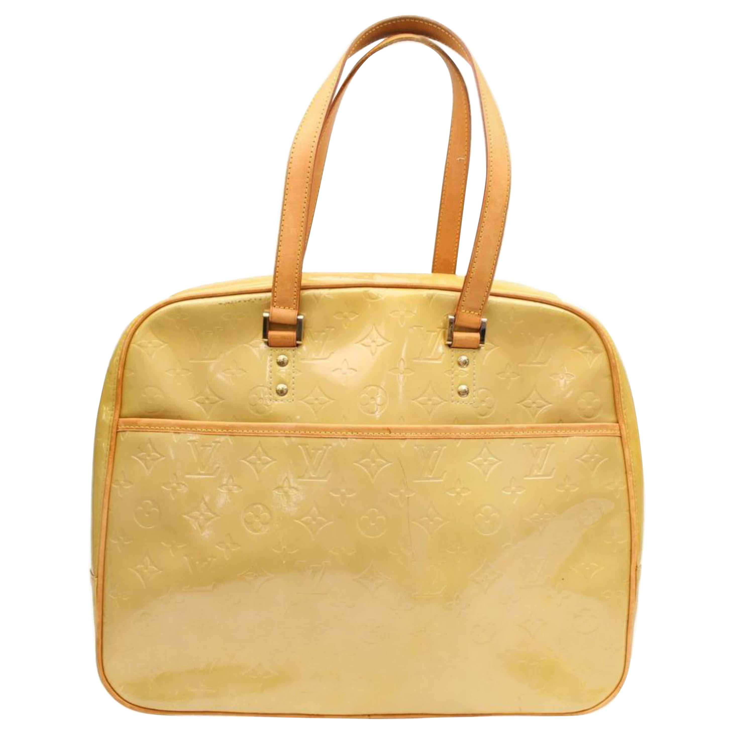 Louis Vuitton Monogram Vernis 869227 Yellow Patent Leather Shoulder Bag For Sale
