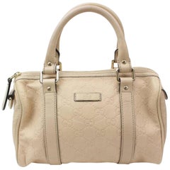 Gucci Boston Guccissima Small Joy 868422 Beige Leather Satchel