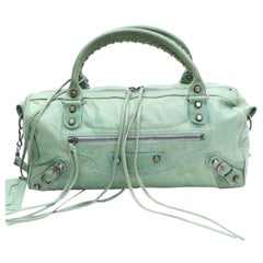 Balenciaga Twiggy 2way 868287 Green Leather Shoulder Bag