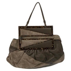 Fendi Leather and Buckskin Turtledove One Handle Bag