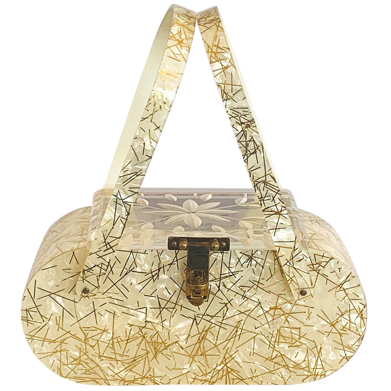 1950s Confetti Lucite bag handbag purse by Florida Handbags Miami