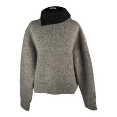 Celine Sweater Heathered Gray Turtleneck Oversized XS