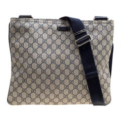 Gucci Beige/Blue GG Supreme Canvas Messenger Bag