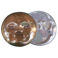 William Spratling Celestial Sun & Crescent Moon Sterling Brooch Circa 1940s
