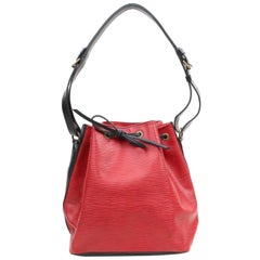 Louis Vuitton X Black Bicolor Epi Petit Noe 867971 Red Leather Shoulder Bag