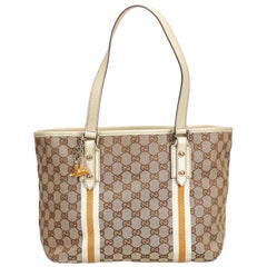Gucci Brown GG Jacquard Jolicoeur Tote Bag