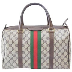 Gucci Boston Supreme Gg Sherry Monogram Web 869568 Brown Coated Canvas Satchel