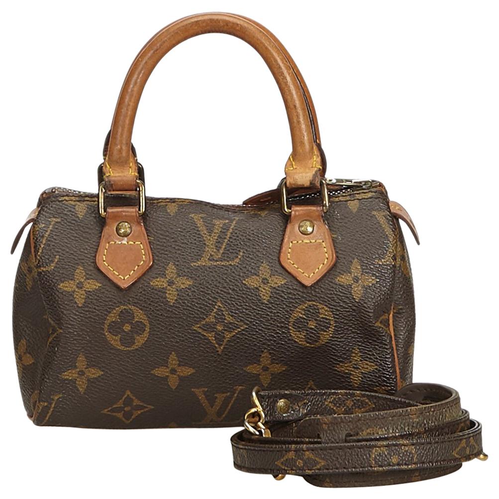 Louis Vuitton Brown Monogram Mini Speedy with Strap