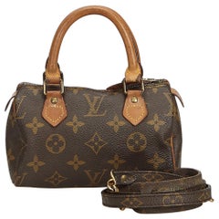 Louis Vuitton Brown Monogram Mini Speedy with Strap