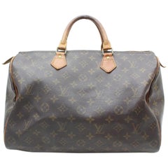 Used Louis Vuitton Speedy Monogram 35 869241 Brown Coated Canvas Satchel