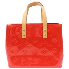 Louis Vuitton Reade Monogram Vernis Pm 869206 Red Patent Leather Tote