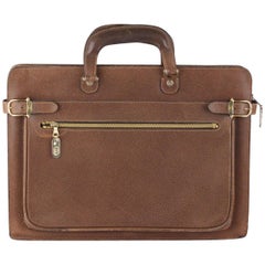 Gucci Vintage Tan Leather Briefcase Work Business Bag