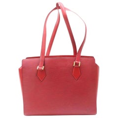 Louis Vuitton Epi Castillian Duplex Tote 869545 Red Leather Shoulder Bag
