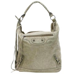 Balenciaga Olive Day One Hobo 868205 Beige Leather Shoulder Bag