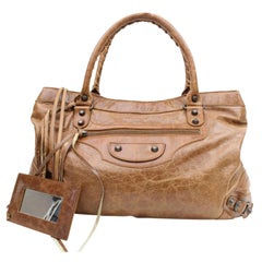 Balenciaga First 2way 867997 Brown Leather Shoulder Bag