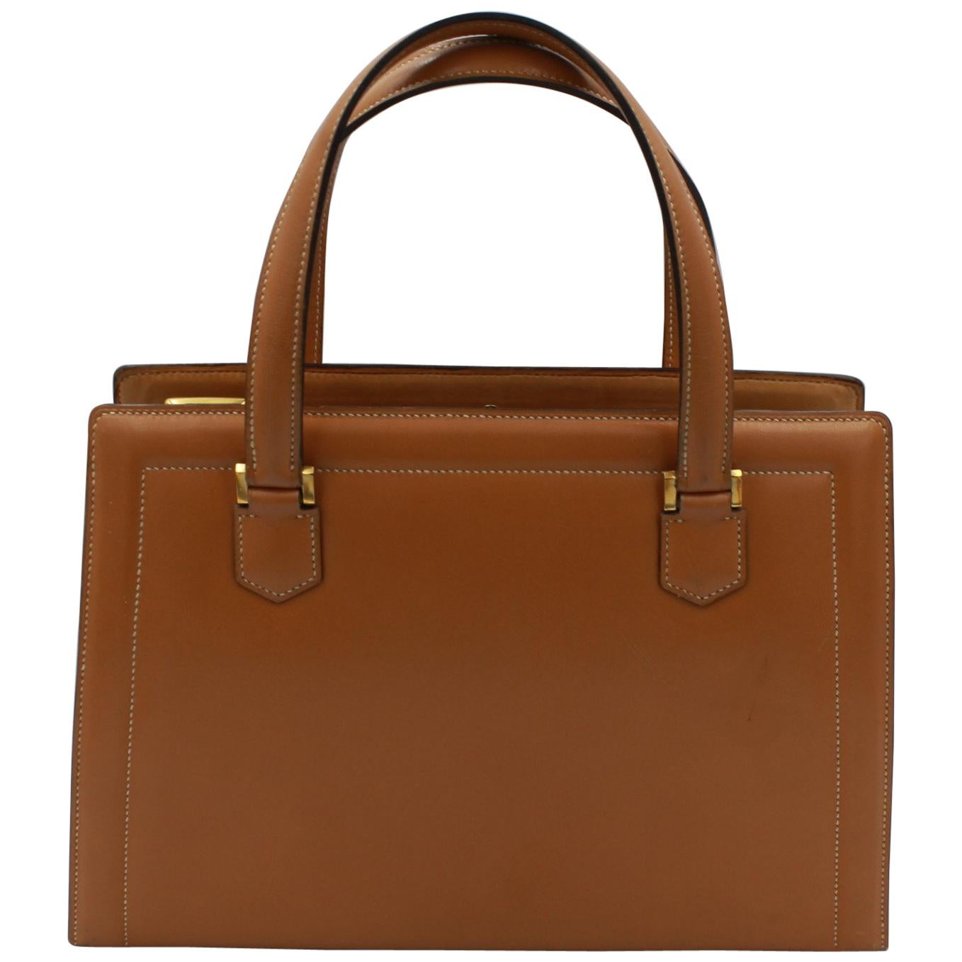 60's Hermes Vintage Pullman Brown Leather Bag For Sale
