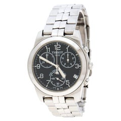 Tissot Schwarze Edelstahl PR 50 Chronograph J378/478 Herrenarmbanduhr 38 mm