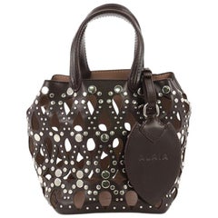 Alaia Studded Bucket Bag Laser Cut Leather Mini