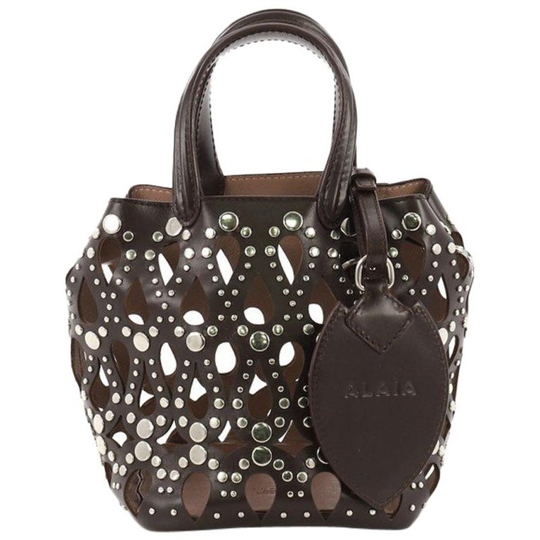 Alaia Studded Bucket Bag Laser Cut Leather Mini at 1stDibs alaia