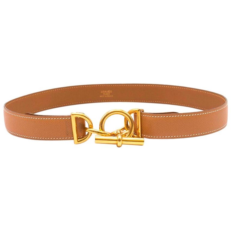 Hermes Tan Chaine d'Ancre and Toggle Belt at 1stDibs