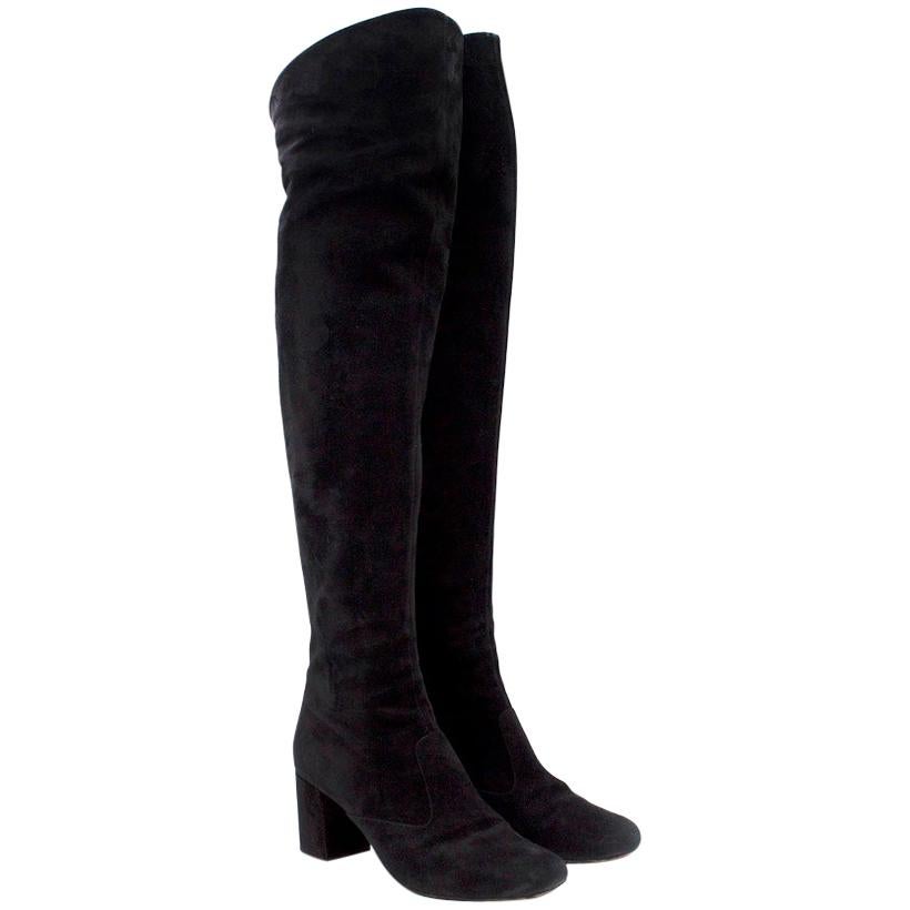 Saint Laurent Suede Long Heeled Boots US 8