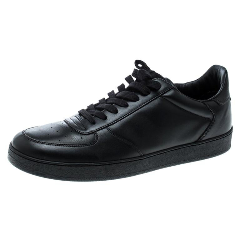 Louis Vuitton Black Leather Rivoli Sneakers Size 44 For Sale at 1stDibs