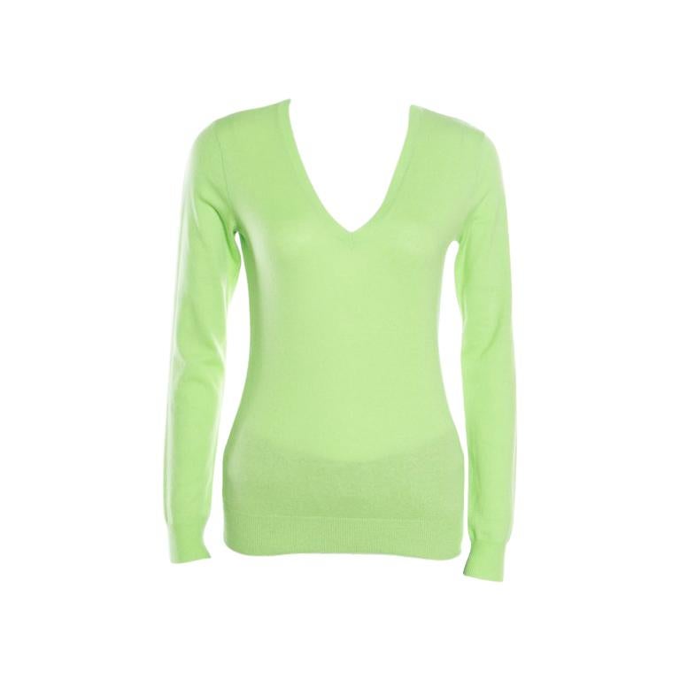 Lime green v store neck sweater