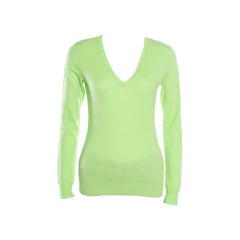 Ralph Lauren Lime Green V-Neck Cashmere Sweater S For Sale at 1stDibs ...