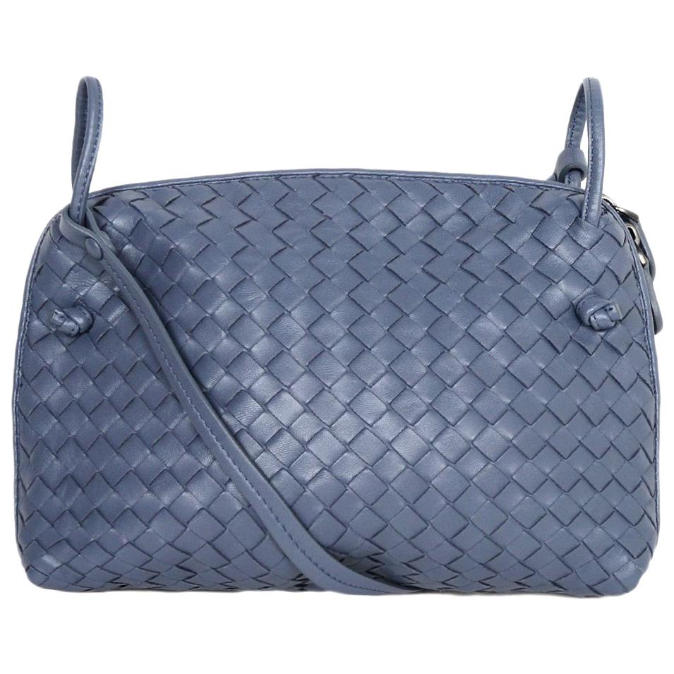 Bottega Veneta Slate Blue Intrecciato Nodini Crossbody Bag rt. $1, 650