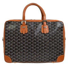 Goyard Black Monogram Weekend Duffle Men's Women's Top Handle Tote Travel Bag