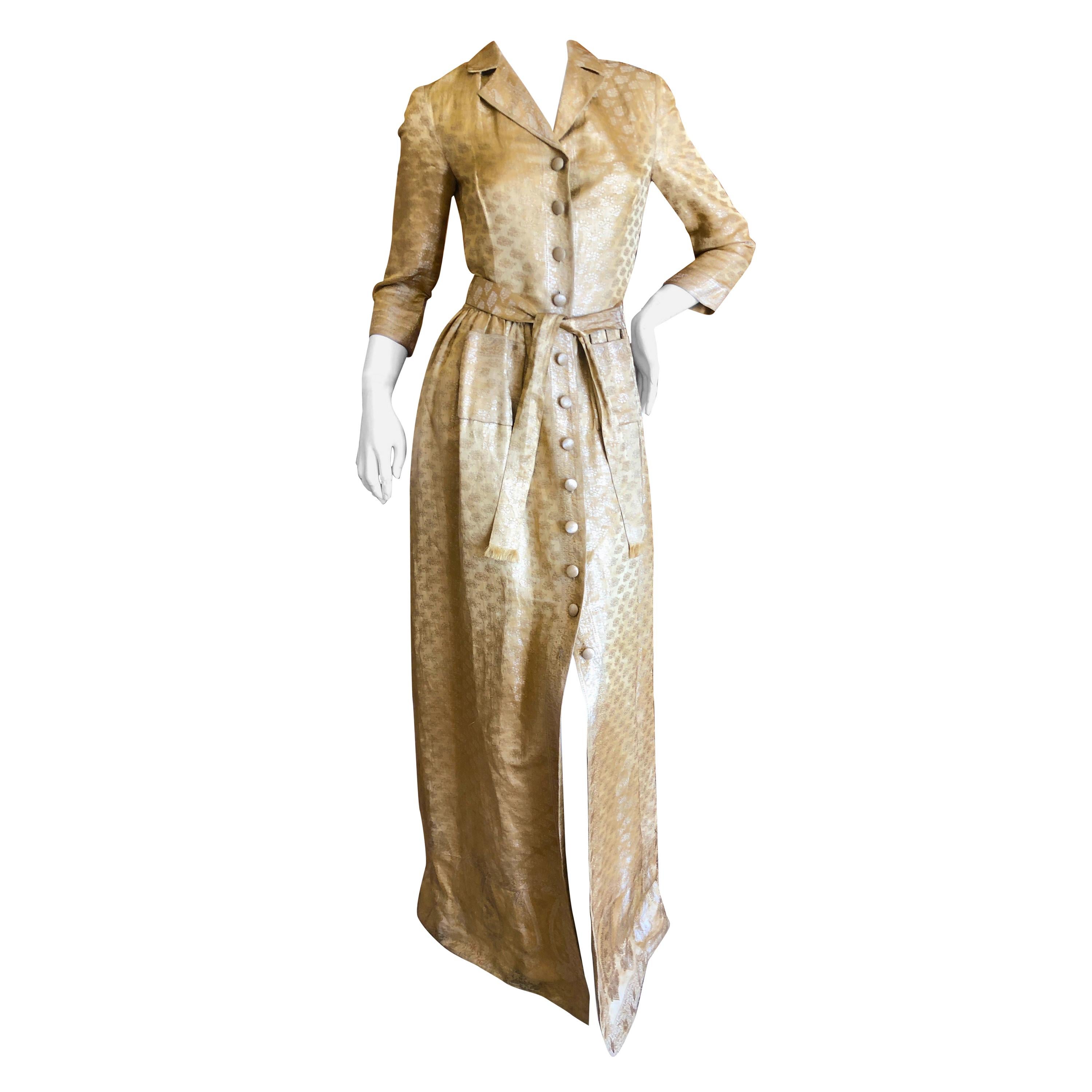Oscar de la Renta Vintage Golden Brocade Dress as worn by CZ Guest to CFDA Award For Sale