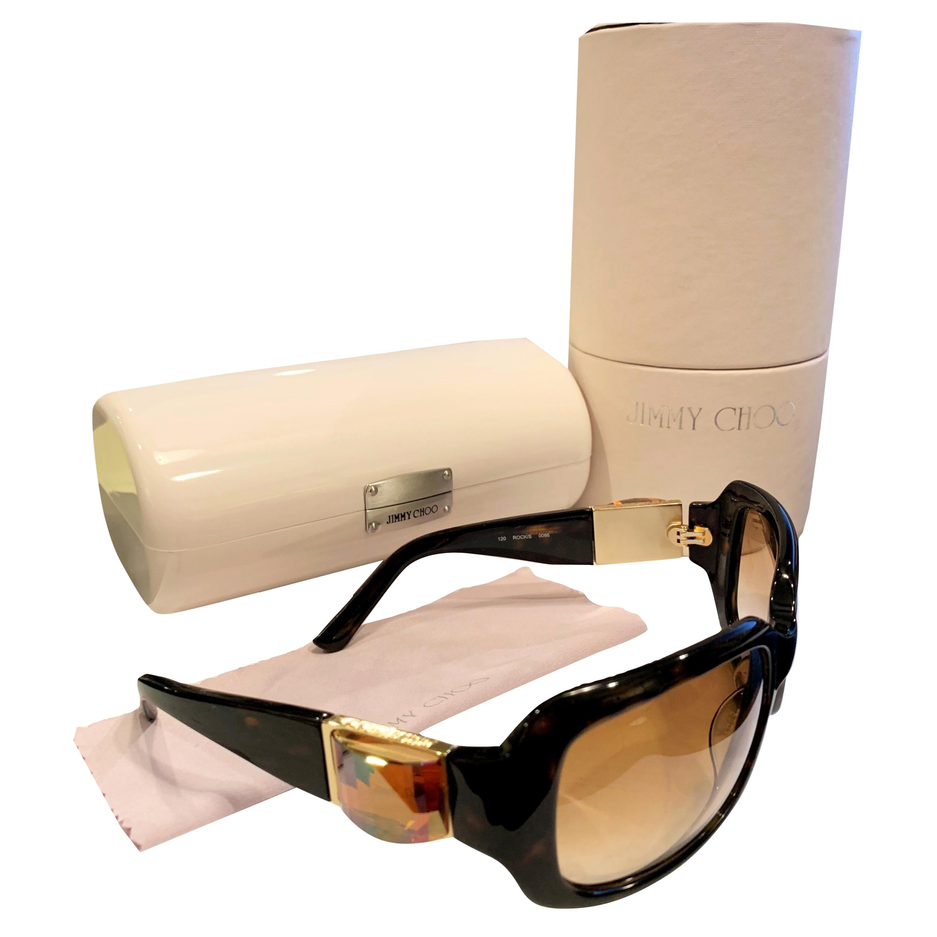 New Jimmy Choo Swarovski Sunglasses With Case & Box $595