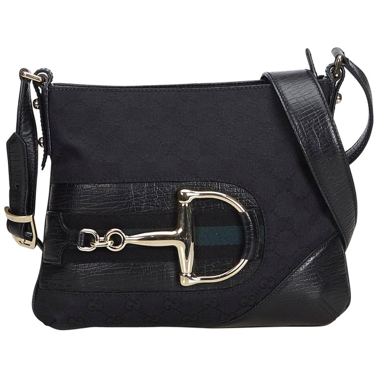gucci canvas crossbody bag black