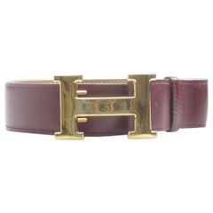 Hermès Burgundy 32mm Reversible H Logo Kit 867917 Belt