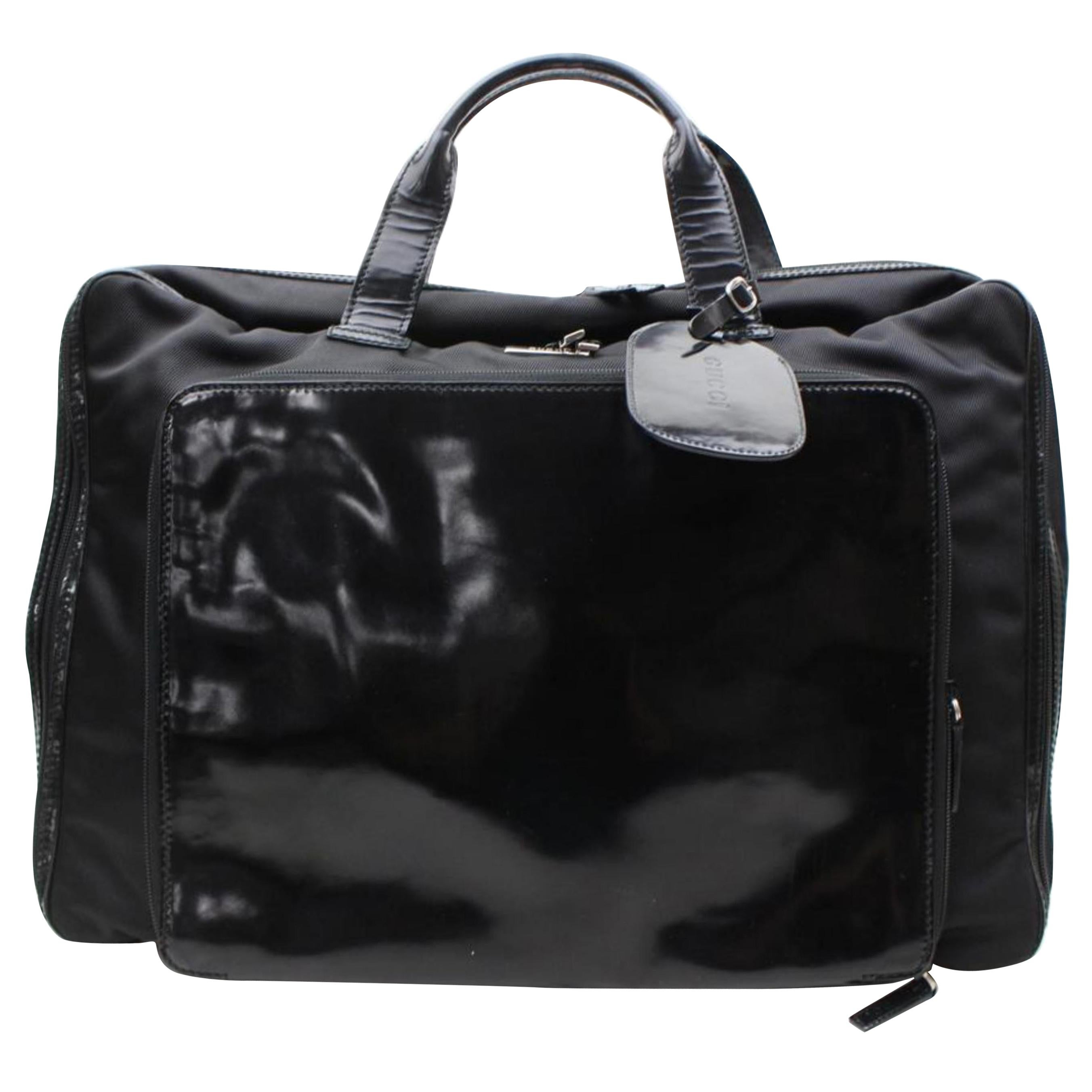 Gucci Rare Suitcase 867675 Black Canvas Weekend/Travel Bag For Sale