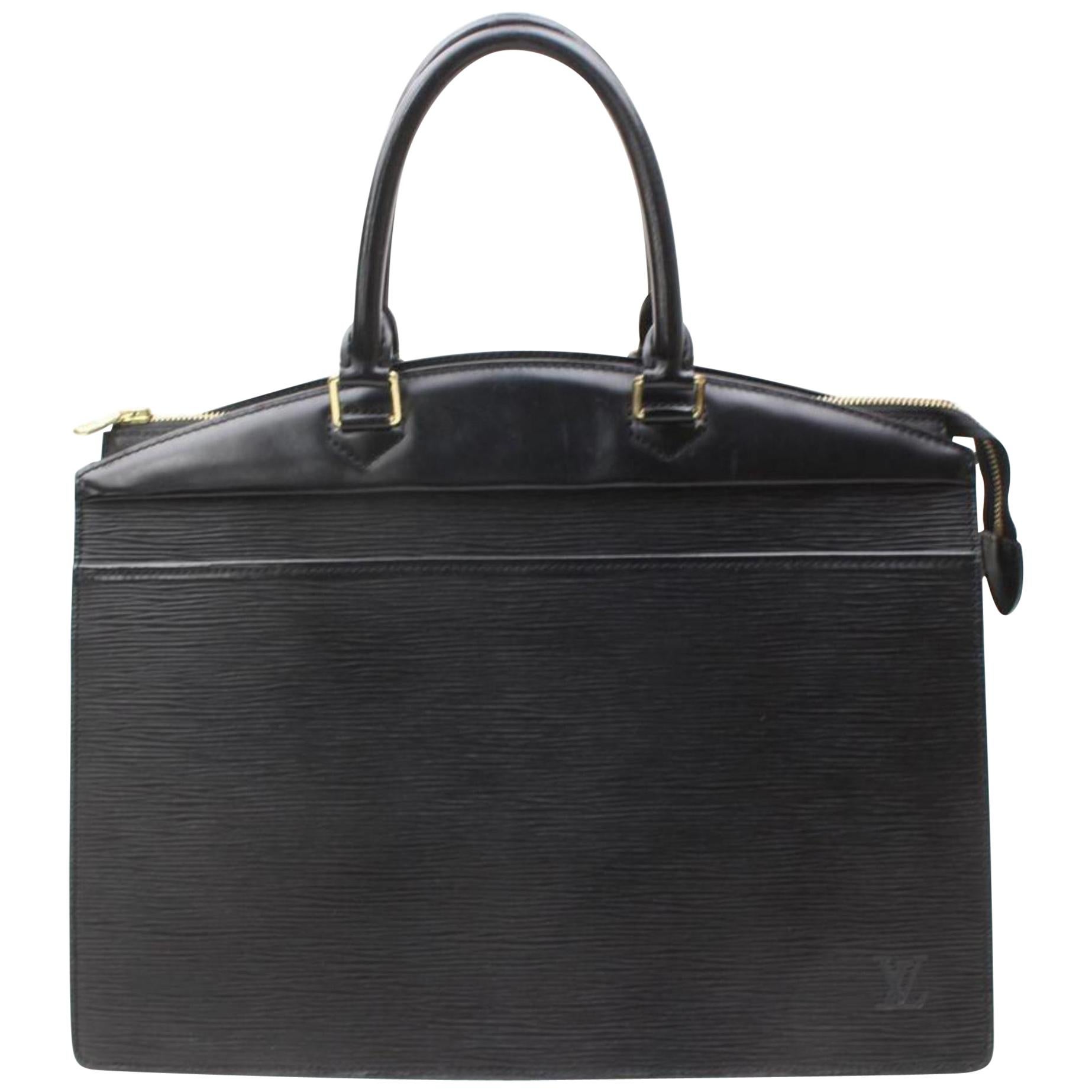 Louis Vuitton Riviera Vanity Case 868557 Black Leather Satchel For Sale