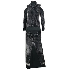 Jean Paul Gaultier Trompe L'oeil Maxi Dress with Detachable Sleeves