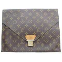 Louis Vuitton Porte Monogram Envelope 869670 Brown Coated Canvas Clutch