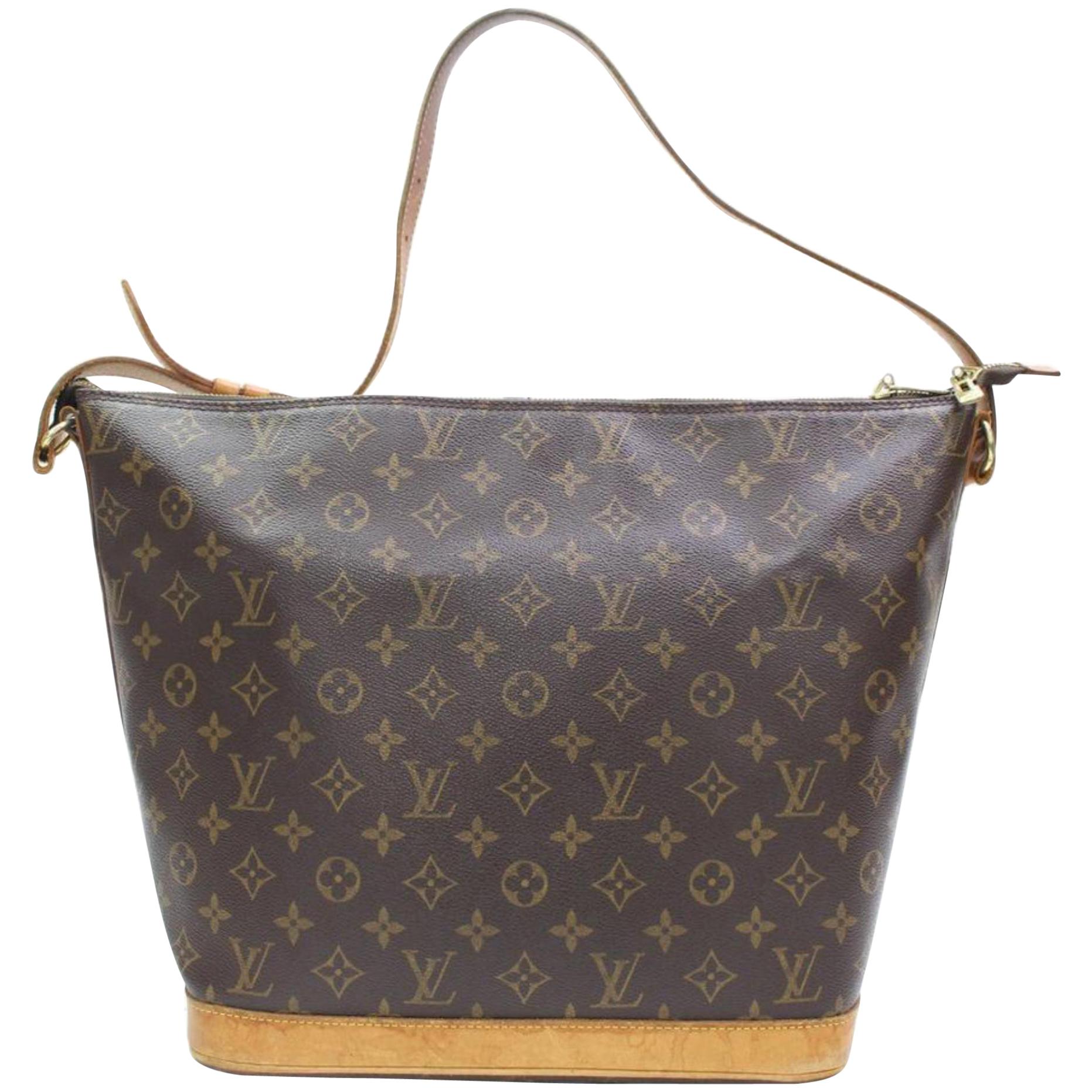 Louis Vuitton Amfar Sharon Stone Three 867466 Brown Coated Canvas Shoulder Bag For Sale