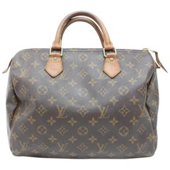 Louis Vuitton Speedy Monogram 30 869383 Brown Coated Canvas Satchel