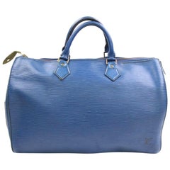 Louis Vuitton Speedy Epi Toledo 35 868324 Blue Leather Satchel