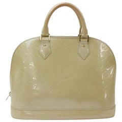Louis Vuitton Monogram Vernis Leather Alma Hand Bag w/ MsLux Shoulder Strap
