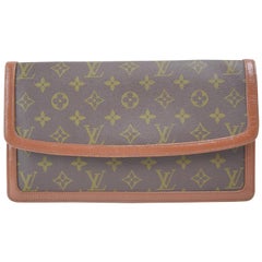 Louis Vuitton Pochette Monogram Dame 26 867624 Brown Coated Canvas Clutch