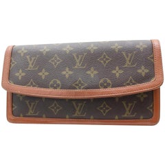 Louis Vuitton Pochette Monogram Dame Pm 867428 Brown Coated Canvas Clutch