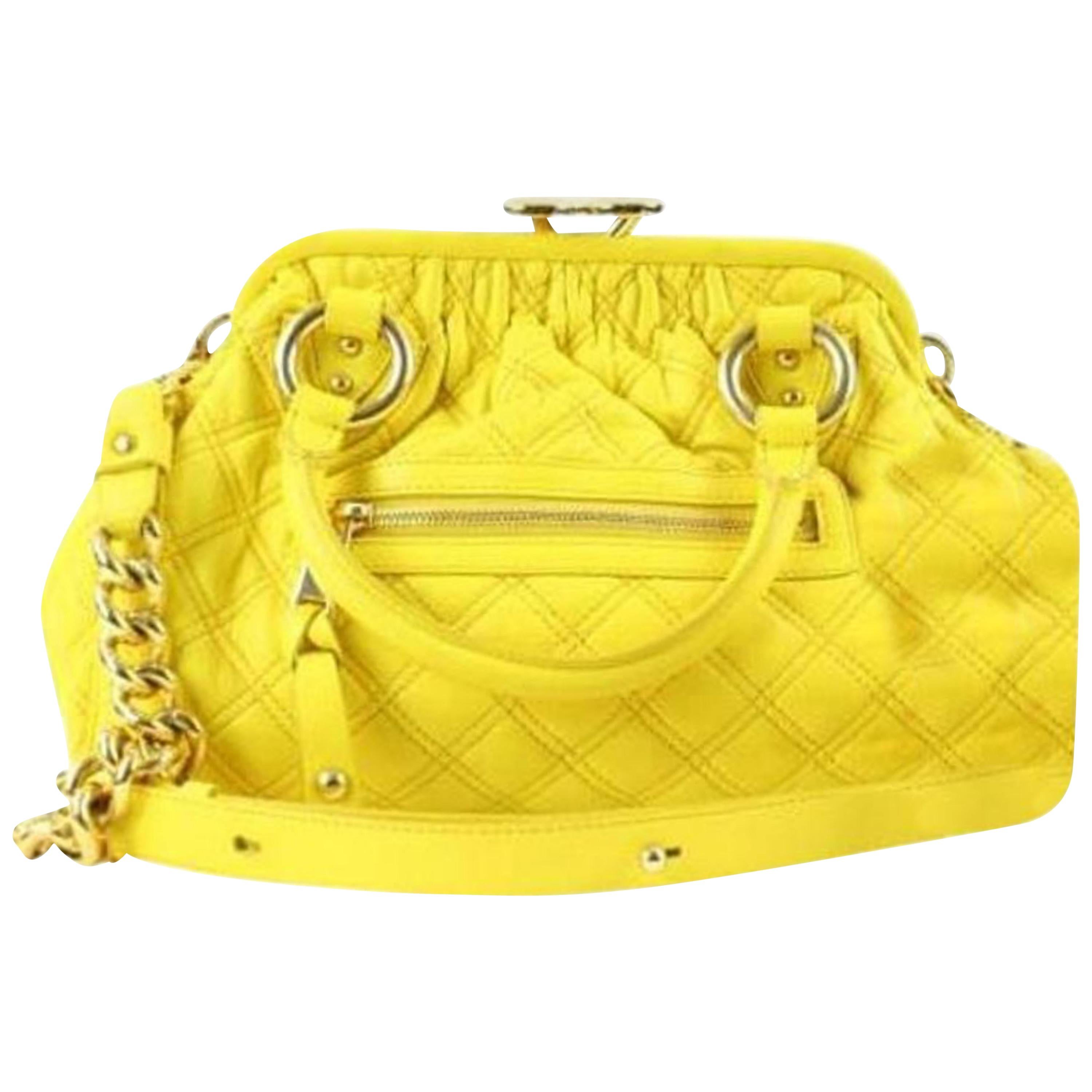 Marc Jacobs Quilted Stam 140mja1025 Yellow Shoulder Bag For Sale