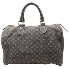 Louis Vuitton Speedy Ebene Monogram Mini Lin 30 869674 Brown Canvas Satchel