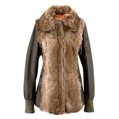 Dolce & Gabbana Fur & Nylon Parka Coat US 8