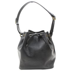 Louis Vuitton Noir Petit Noe 867988 Black Leather Shoulder Bag